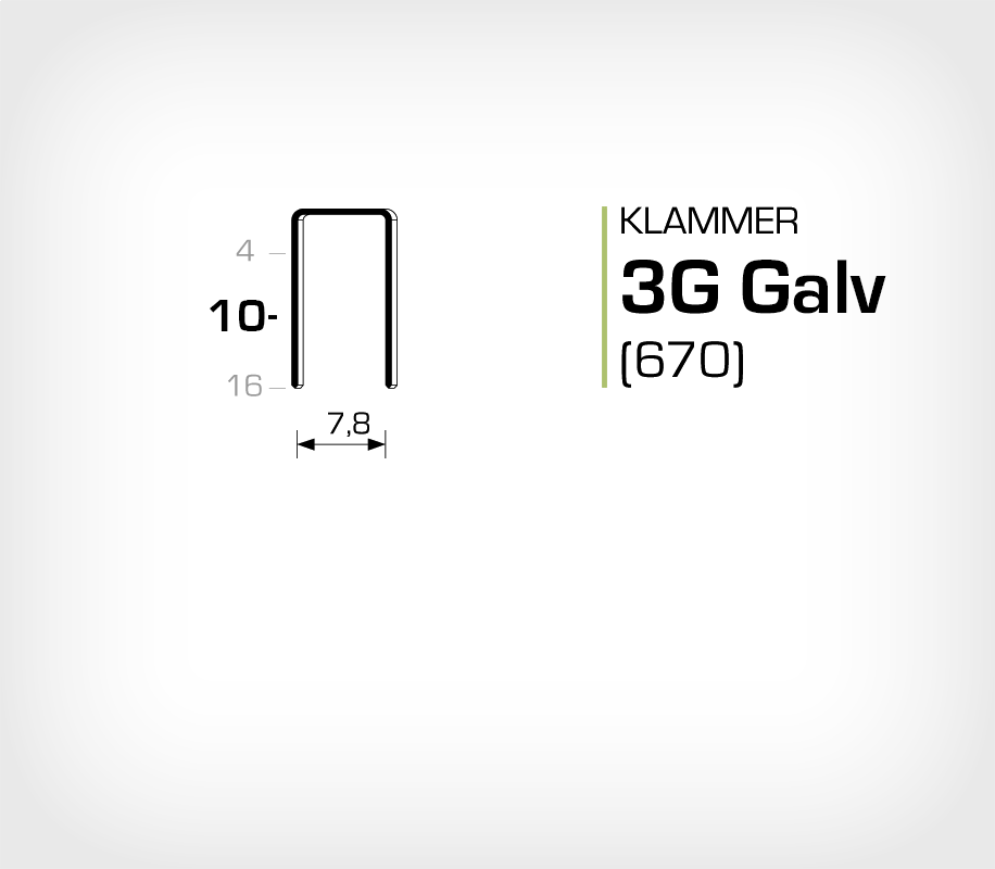 Klammer 3G/10 Elförzinkad Galv (670-10)