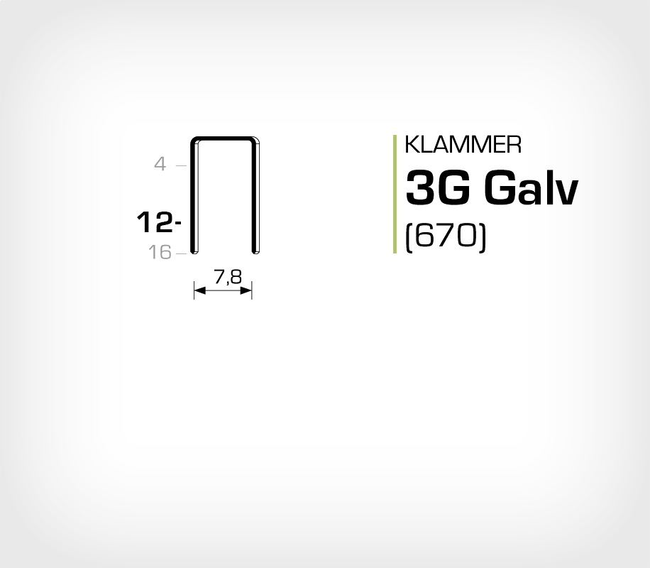 Klammer 3G/12 Elförzinkad Galv (670-12)