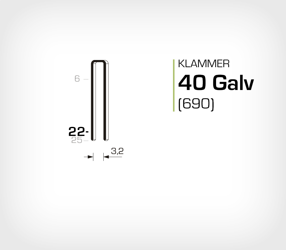 Klammer 40/22 Elförzinkad Galv (690-22)