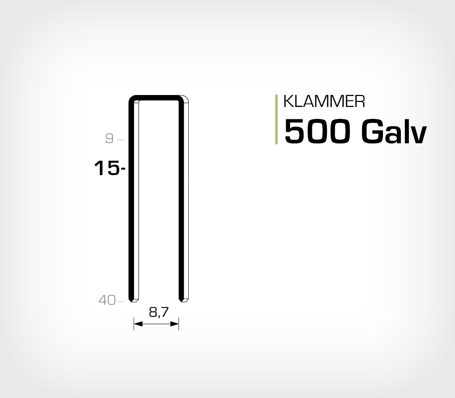 Klammer 500/15 Elförzinkad Galv (HK515)