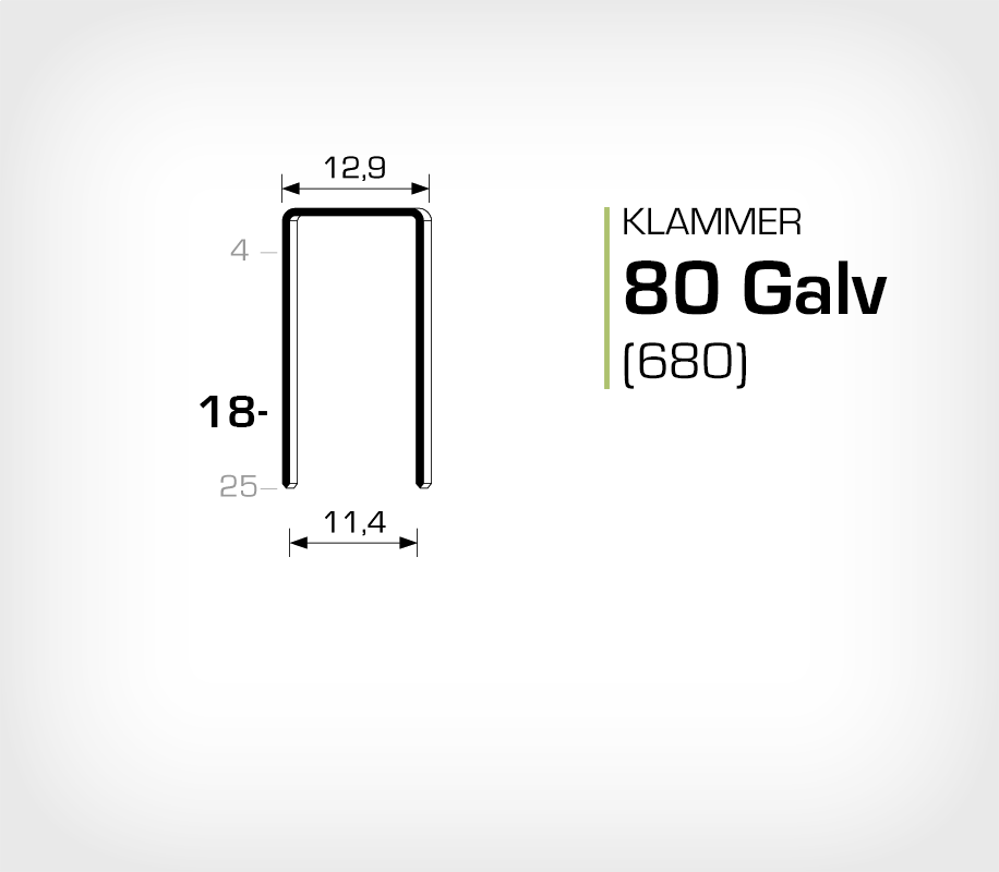 Klammer 80/18 Elförzinkad Galv