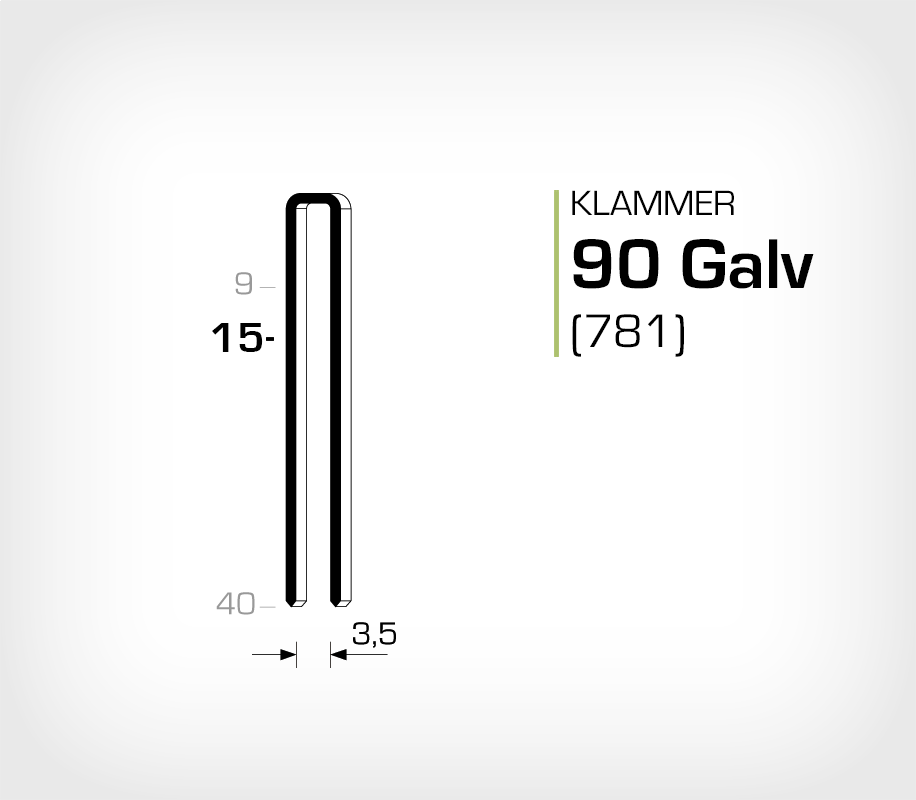 Klammer 90/15 Galv - Elförzinkad (781-15)