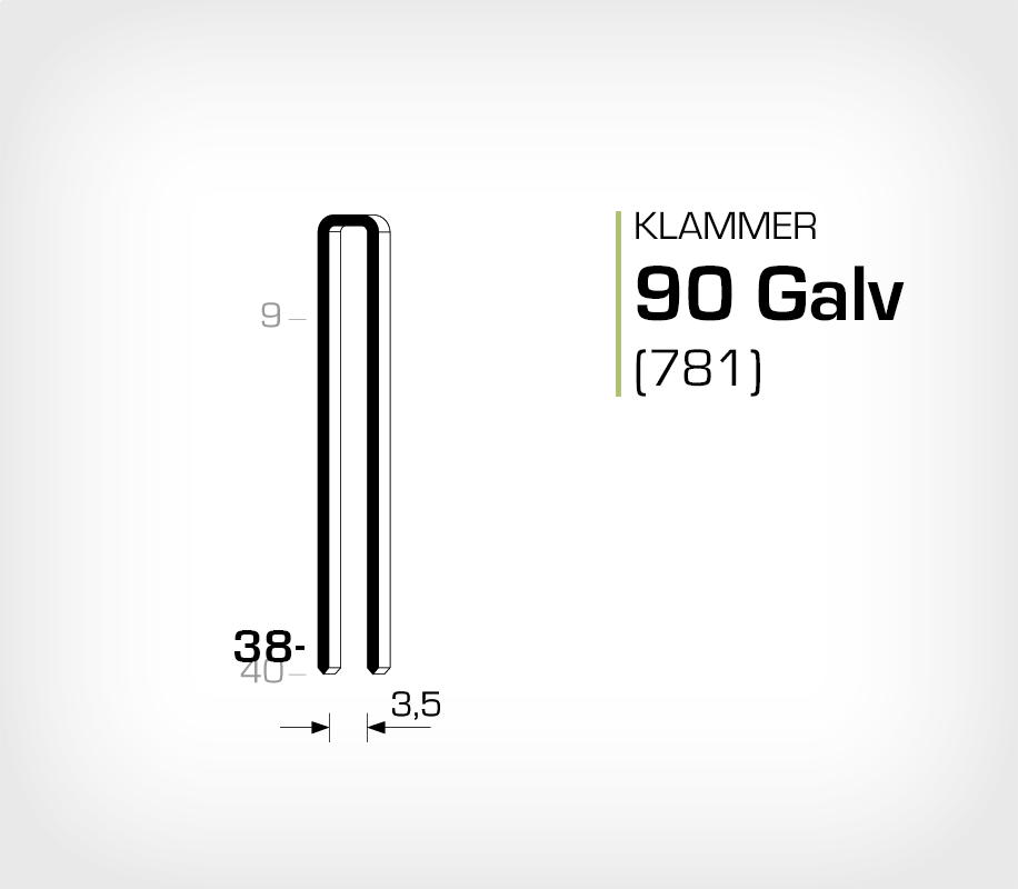 Klammer 90/38 Galv - Elförzinkad (781-38)