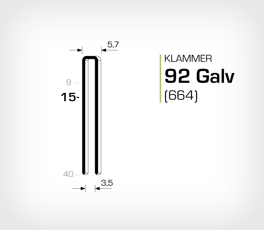 Klammer 92/15 Galv - Elförzinkad (664-15)