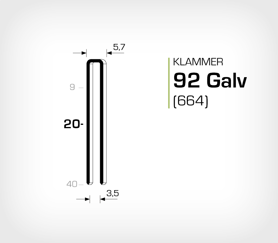 Klammer 92/20 Galv - Elförzinkad (664-20)