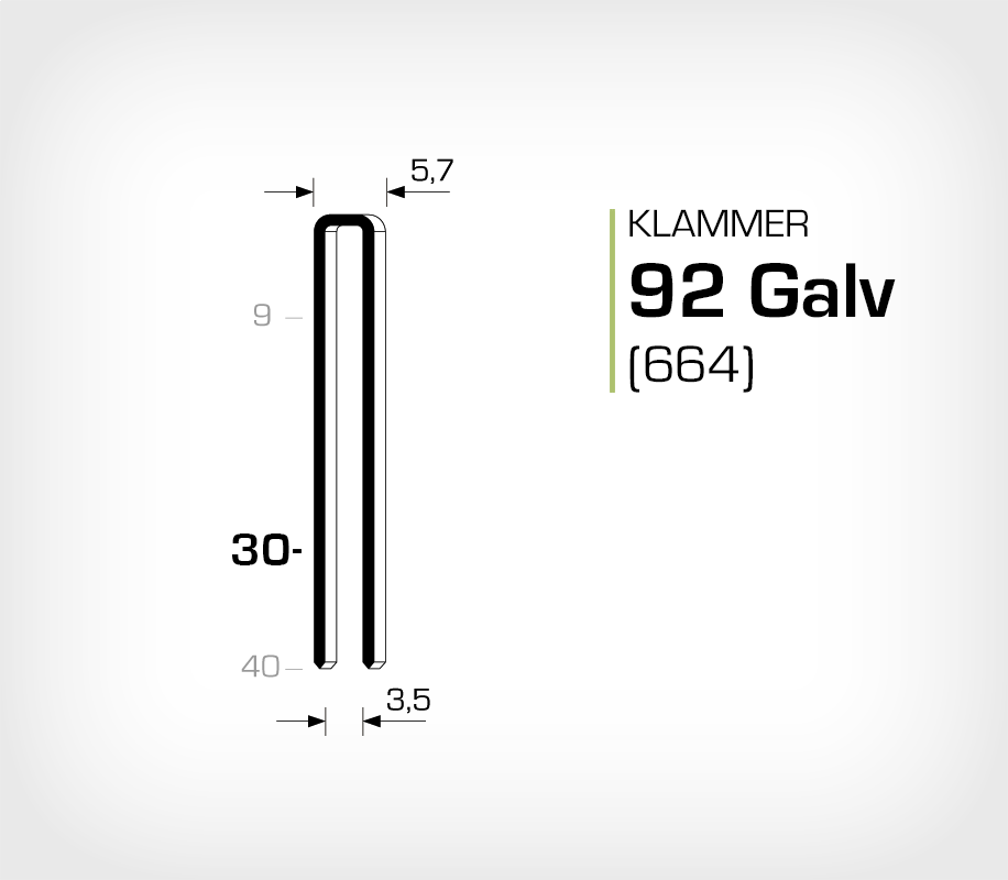 Klammer 92/30 Galv - Elförzinkad (664-30)