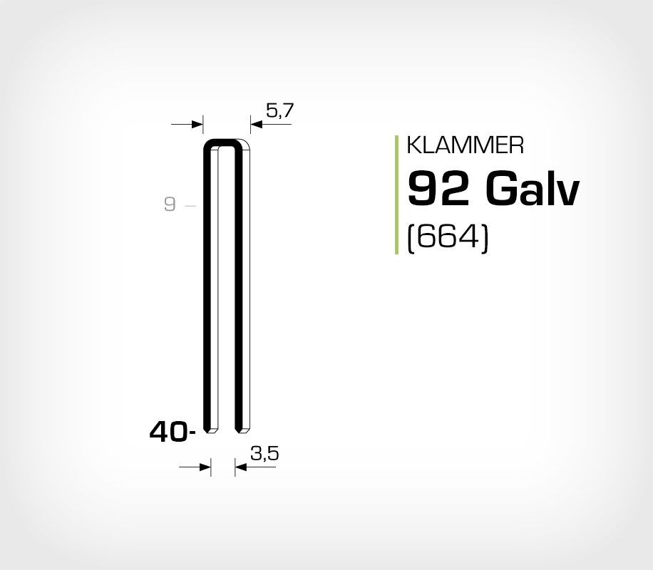 Klammer 92/40 Galv - Elförzinkad (664-40)