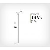 Vitlackerad dyckert 14/30 Vit galv (SKN 16-30 Vit)